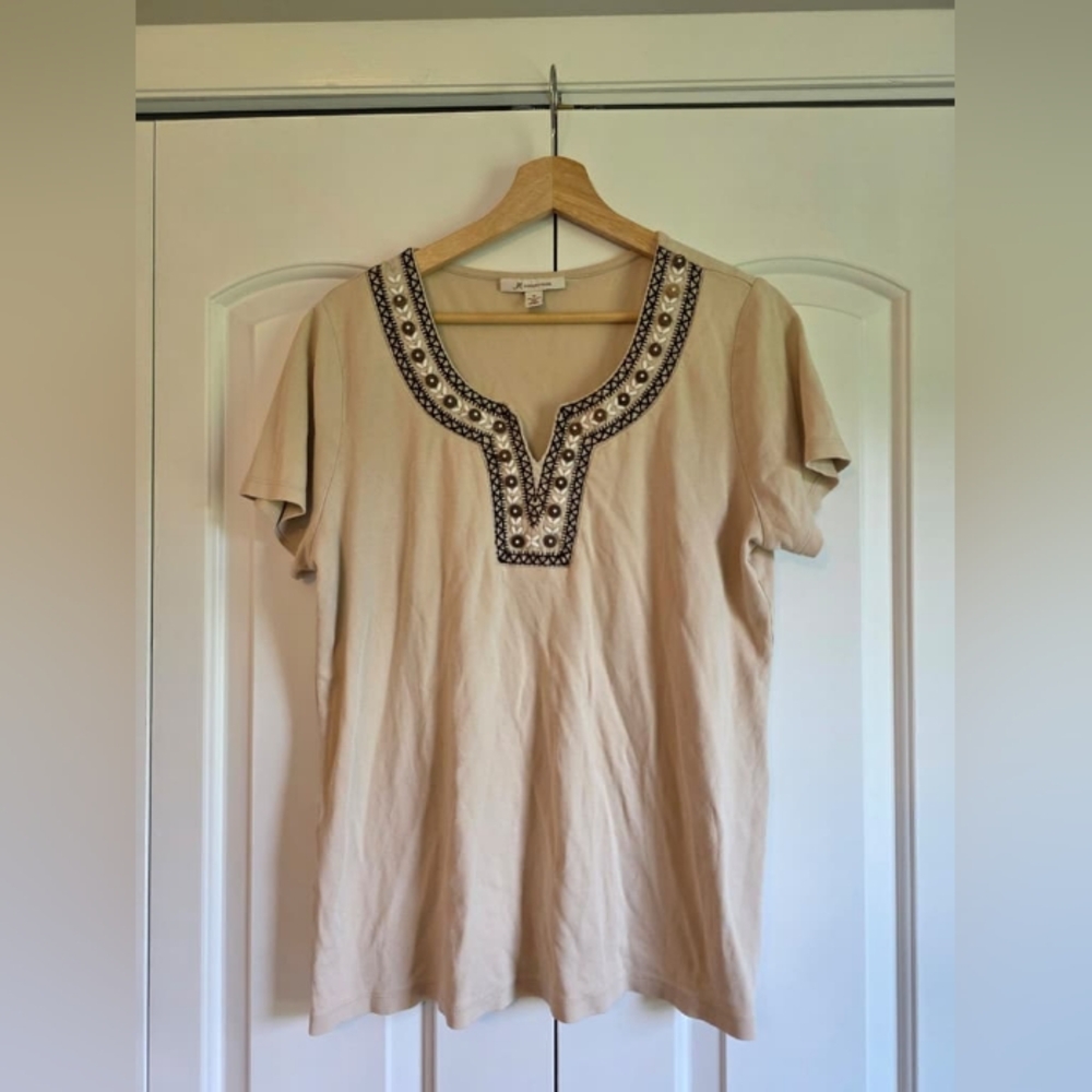 JM Collection Beaded Top